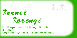 kornel korenyi business card